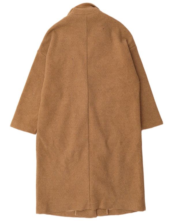 Zara Damen Übergroßer Mantel UK 10 Small Beige Polyester