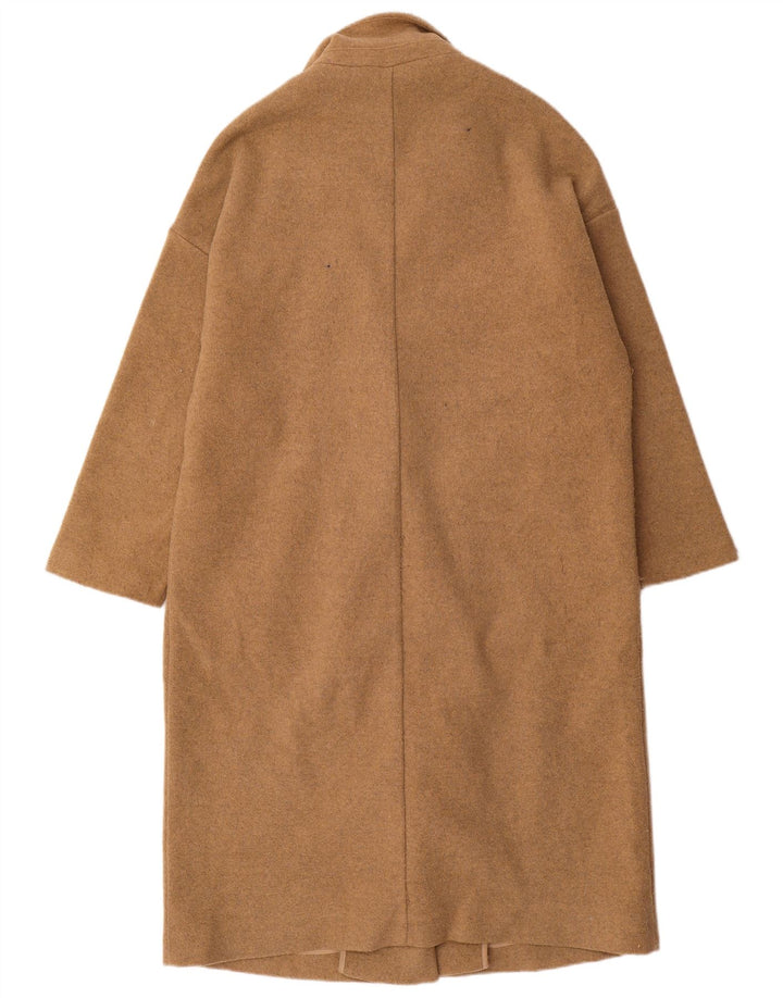 Zara Damen Übergroßer Mantel UK 10 Small Beige Polyester
