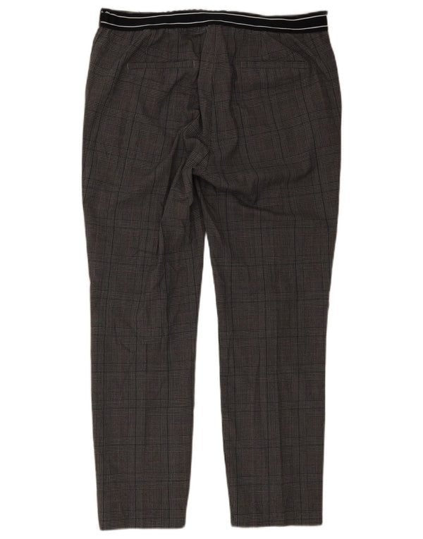 Zara Slim Chino-Hose für Damen, XL, W32, L27, grau kariertes Polyester