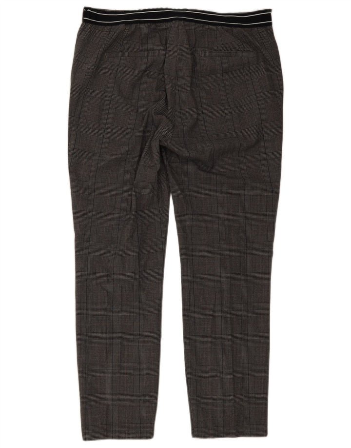 Zara Slim Chino-Hose für Damen, XL, W32, L27, grau kariertes Polyester