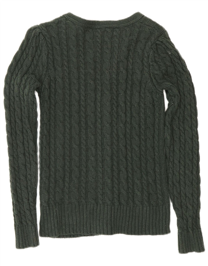 Zara Damen-Cardigan-Pullover UK 12 Mittelgrüne Baumwolle