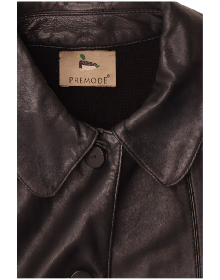 Premode Damen Lederjacke UK 12 Mittelschwarzes Leder