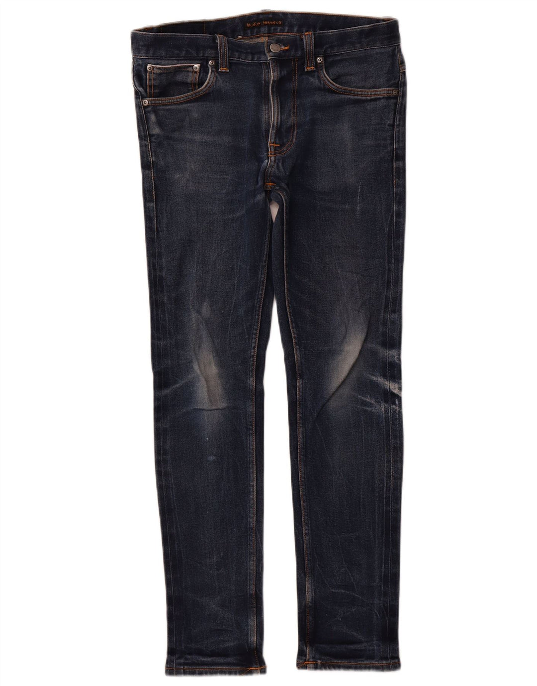 NUDIE JEANS Herren Skinny Jeans W32 L32 Blaue Baumwolle
