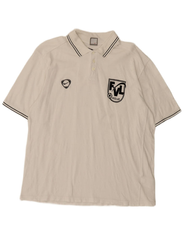 Nike Herren-Poloshirt mit Grafik, XL, weiße Baumwolle