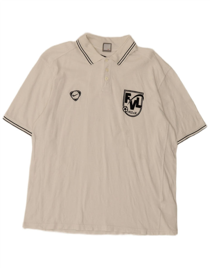 Nike Herren-Poloshirt mit Grafik, XL, weiße Baumwolle