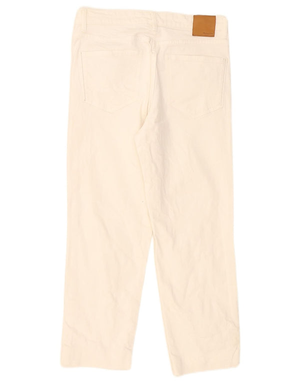 Massimo Dutti Damen-Cropped-Jeans EU 40 Medium W30 L24 Weiß