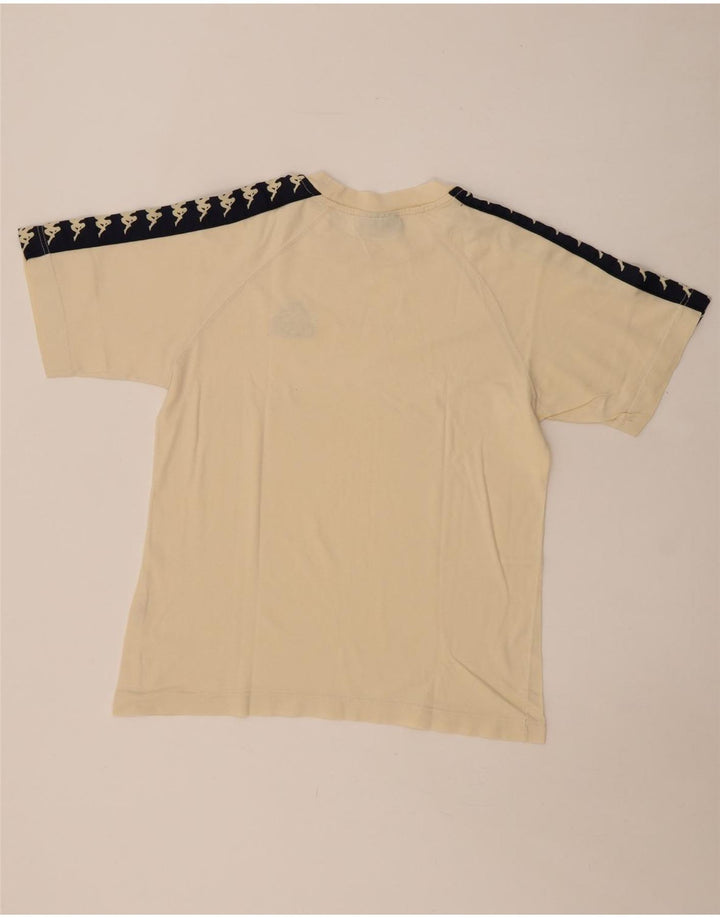 KAPPA Herren-T-Shirt mit Grafik, Größe S, Beige, Colourblock-Baumwolle