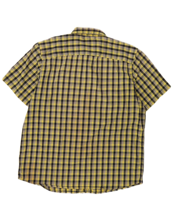 Wrangler Herren-Hemd, kurzärmelig, reguläre Passform, XL, gelb, Gingham-Baumwolle