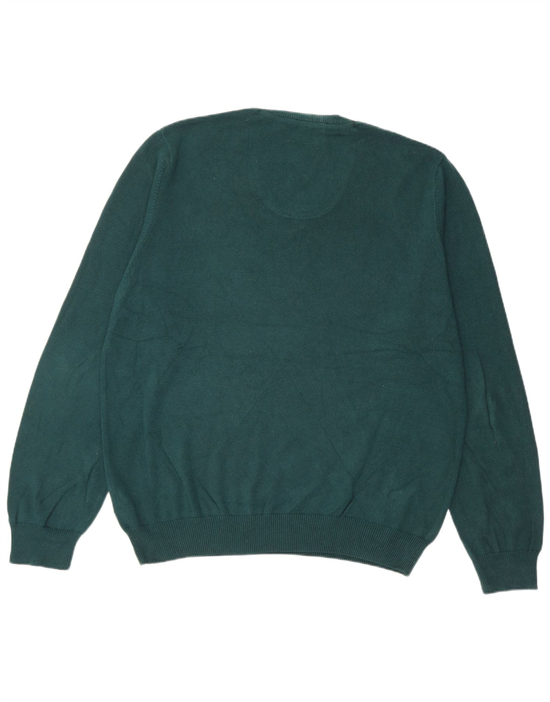 Marks & Spencer Herren-Pullover, reguläre Passform, V-Ausschnitt, groß, grüne Baumwolle