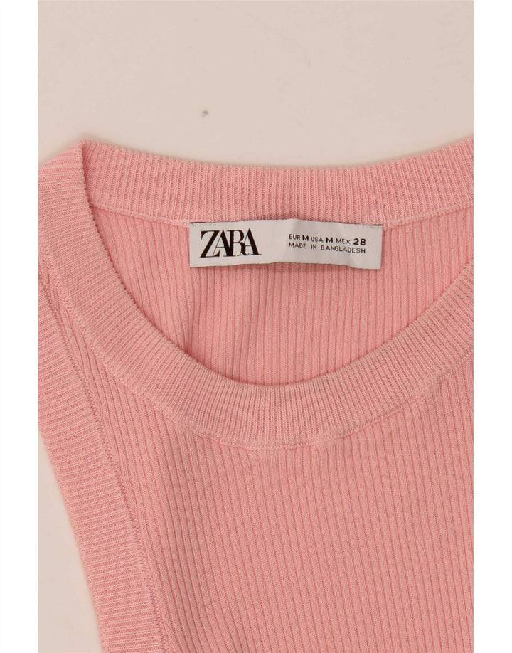 Zara Damen Weste Top UK 12 Mittelrosa
