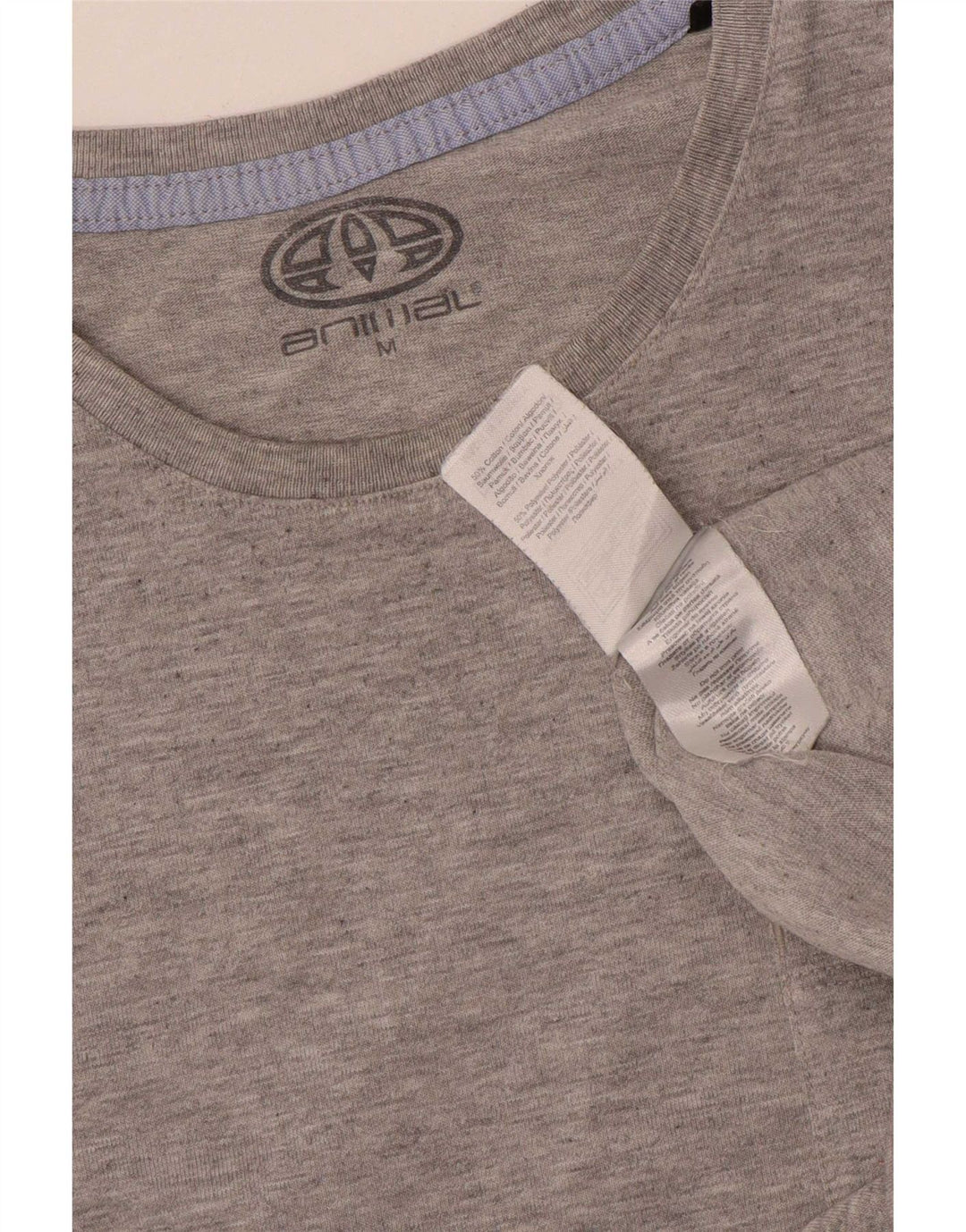 Animal-Grafik-T-Shirt-Oberteil für Herren aus mittelgrauer Baumwolle