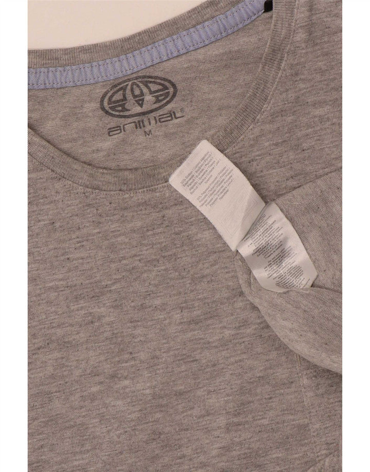 Animal-Grafik-T-Shirt-Oberteil für Herren aus mittelgrauer Baumwolle
