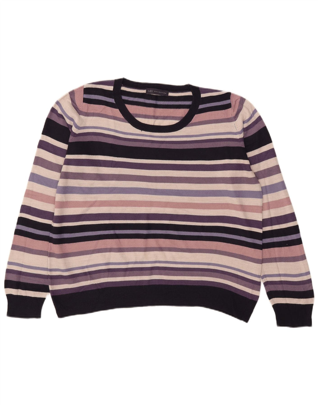 Marks & Spencer Damen-Pullover mit U-Boot-Ausschnitt, Gr. 42, Größe L, mehrfarbig