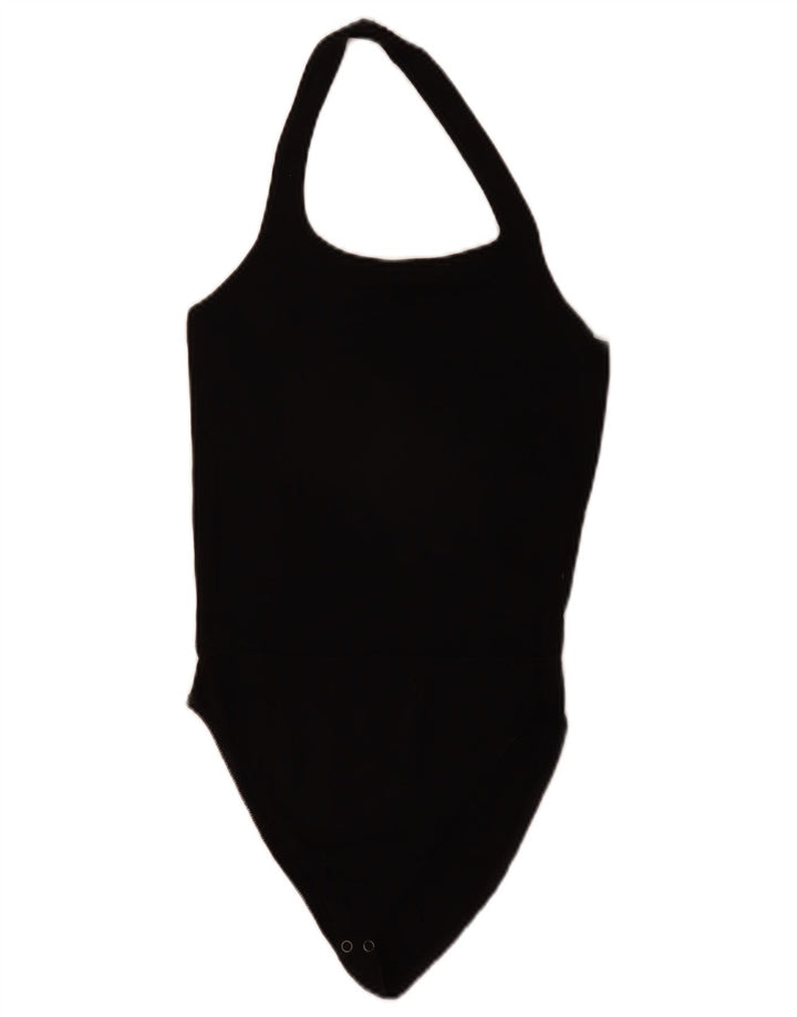 Zara Damen Neckholder-Body UK 12 Mittelschwarze Viskose