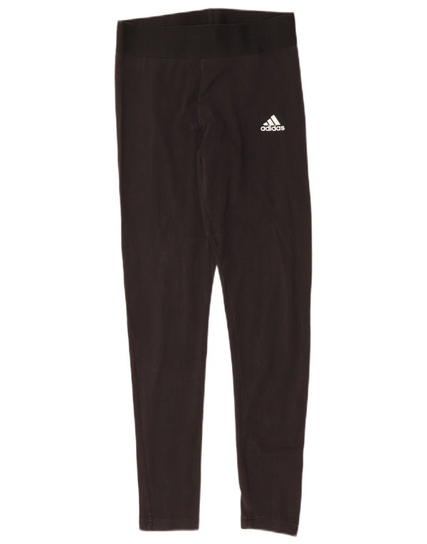 ADIDAS Damen Leggings UK 8/10 Small Schwarz Baumwolle