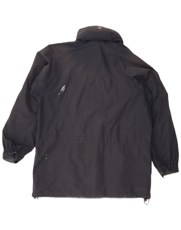 Berghaus Mens Hooded Rain Jacket UK 40 Large Navy Blue Nylon