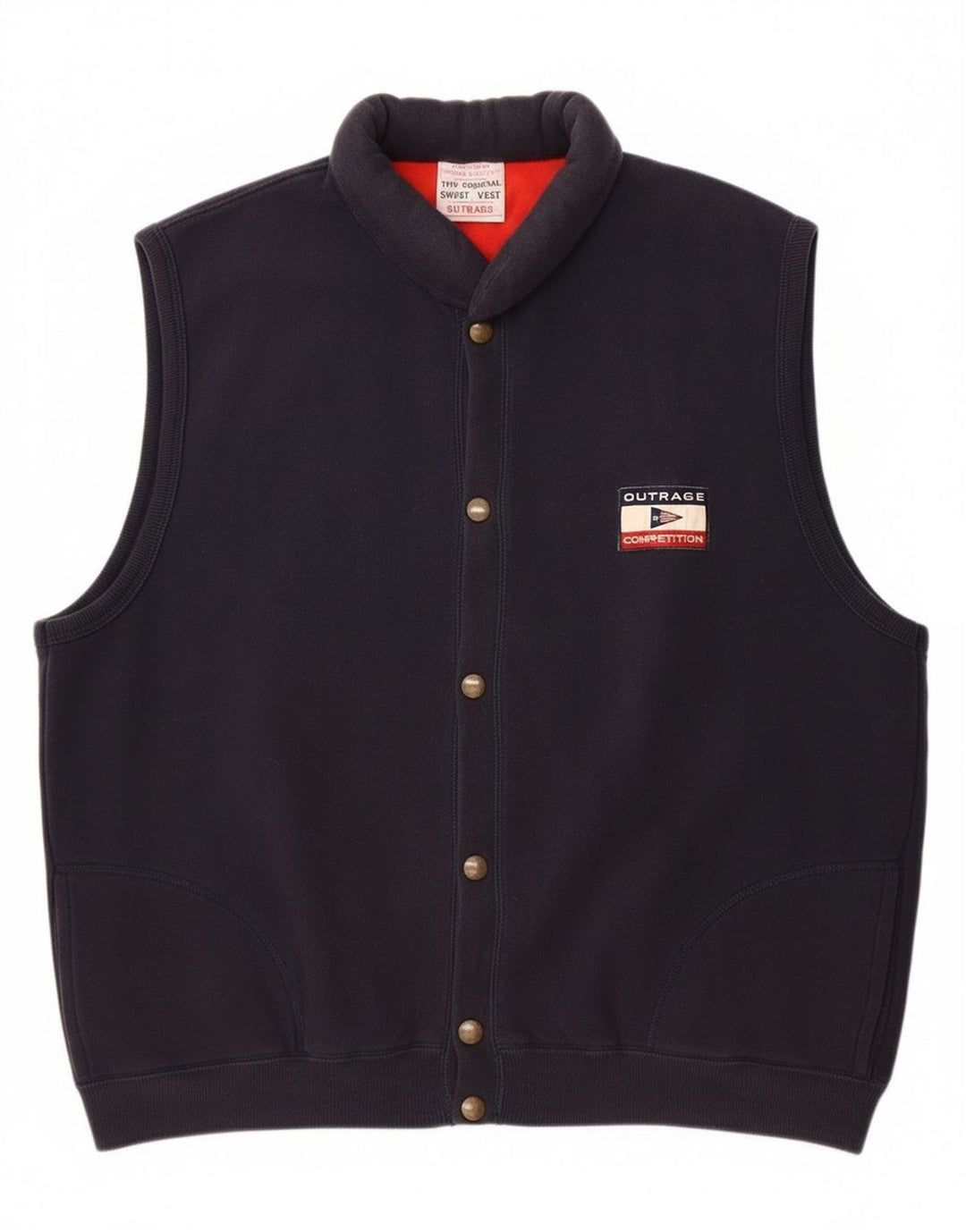 Outrage Herren-Trainingsanzug, ärmellos, Jacke, 2XL, Marineblau, Baumwolle