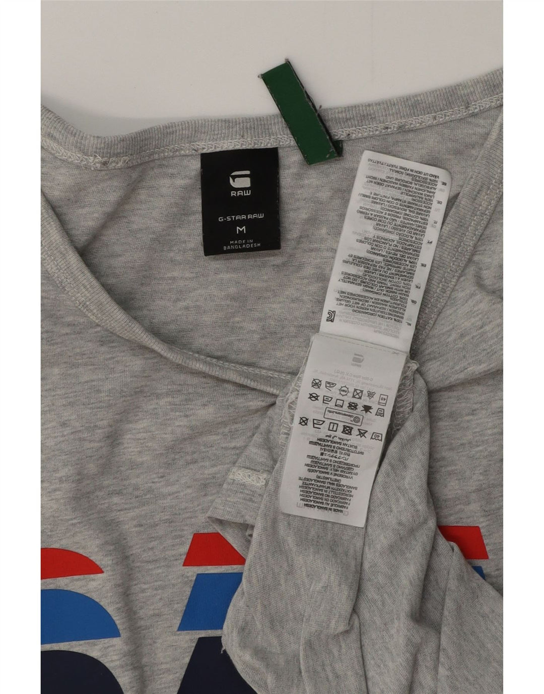 G-STAR Herren Grafik-T-Shirt-Oberteil aus mittelgrau gesprenkelter Baumwolle