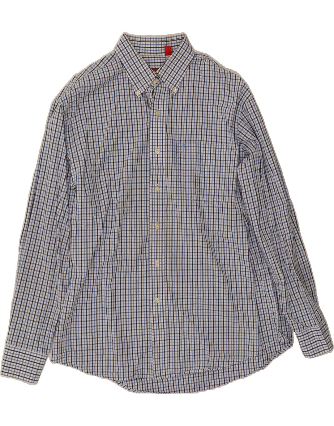 IZOD Mens Shirt Large Blue Check Cotton Vintage Izod and Second-Hand Izod from Messina Hembry 