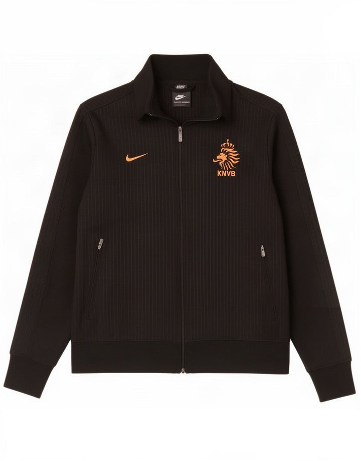 Nike Herren KNVB Grafik-Trainingsanzugoberteil, große schwarze Nadelstreifen-Polyesterjacke
