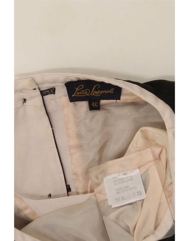 Luisa Spagnoli Damen ärmelloses Basic-Kleid IT 46 Large Schwarz geblümt