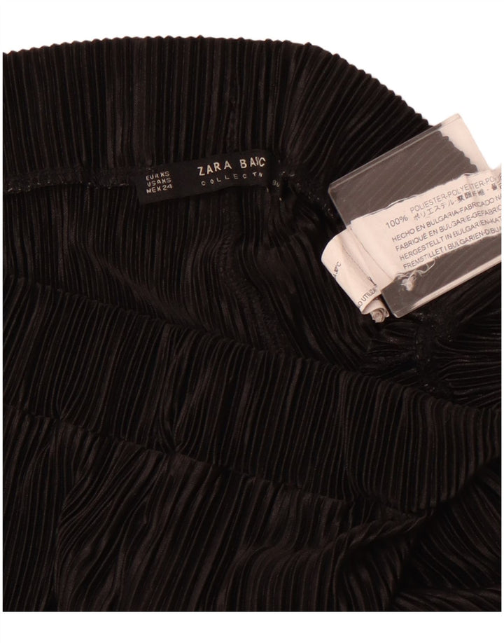 ZARA Damen Capri-Hose mit weitem Bein, XS, W24, L23, Schwarz, Polyester