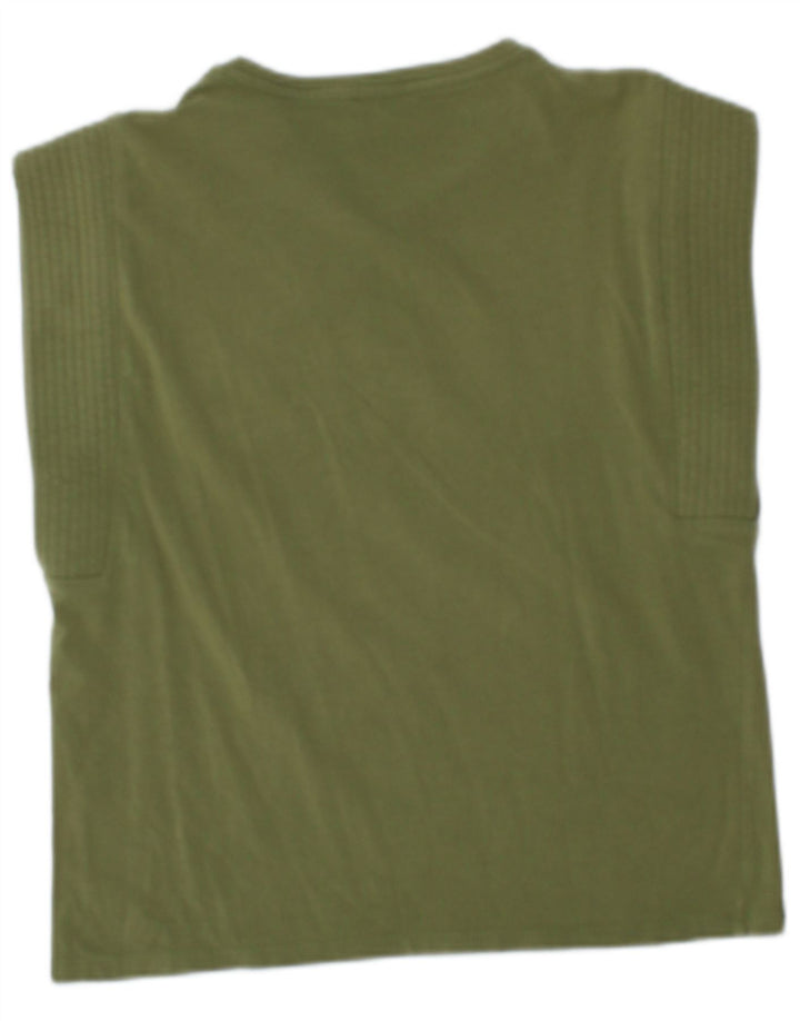 LIU JO Damen Grafik-T-Shirt-Oberteil UK 12 Mittelgrün