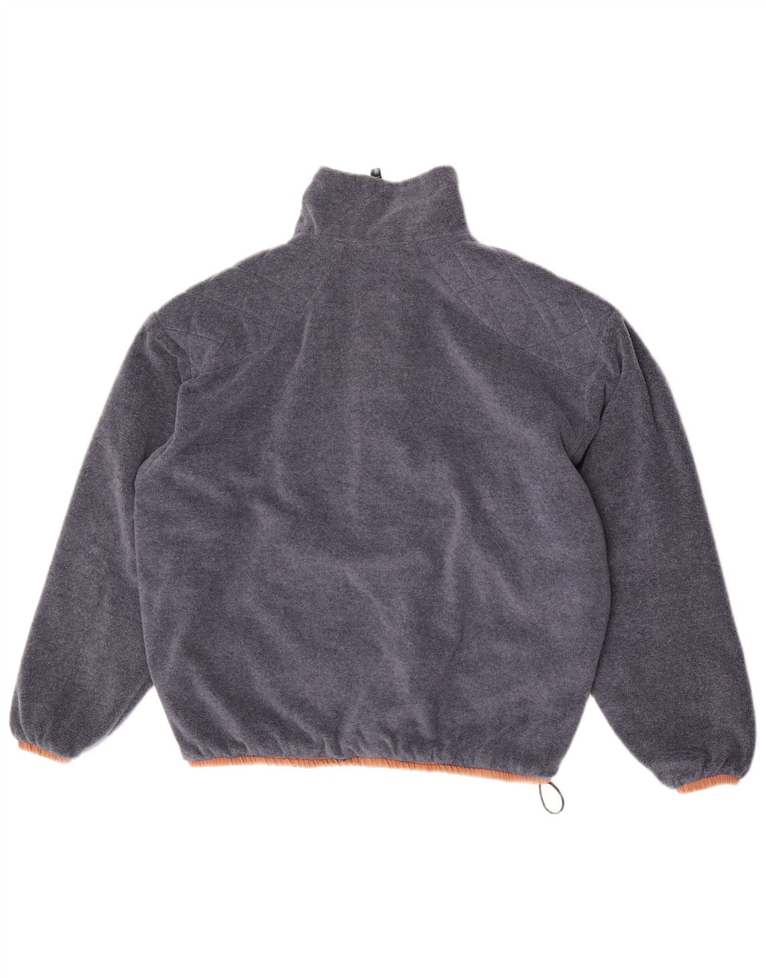 Vintage Herren-Oversize-Fleece-Wendejacke, kleines braunes Polyamid