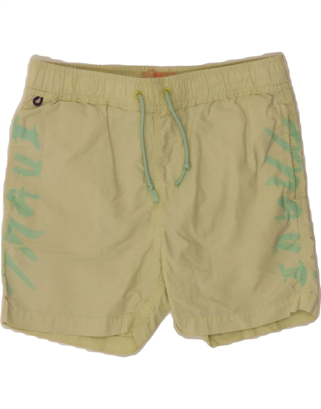 SCOTCH SHRUNK Boys Graphic Swimming Shorts 9-10 Years  Yellow Vintage Scotch Shrunk and Second-Hand Scotch Shrunk from Messina Hembry 