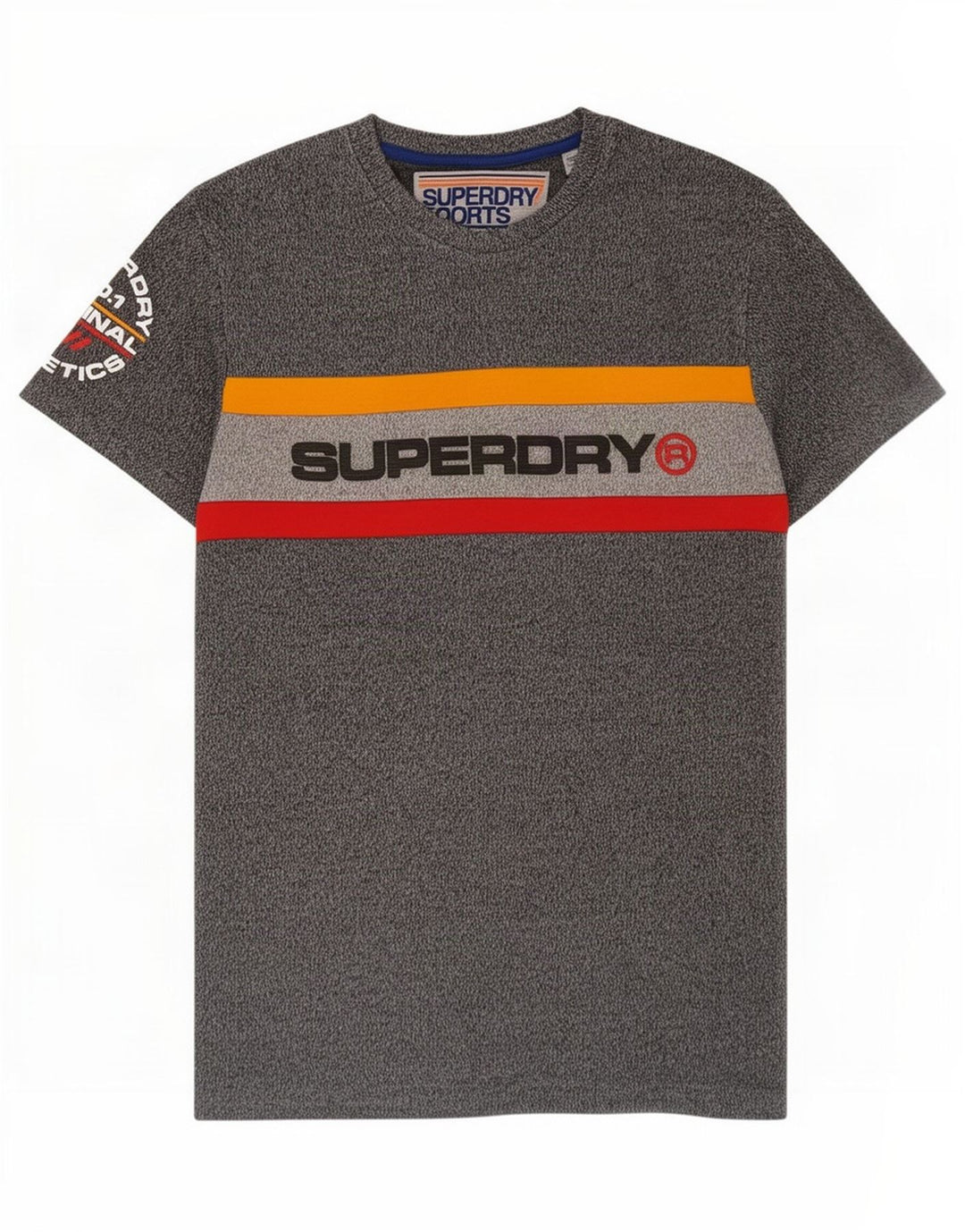 Superdry Herren Grafik-T-Shirt-Oberteil, groß, Grau, Farbblock