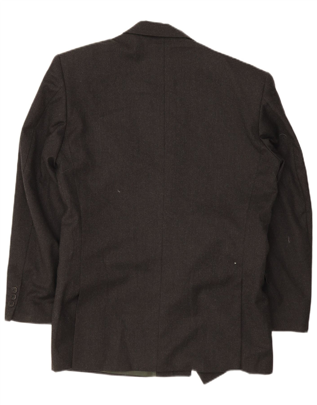 Vintage Herren Zweireiher Blazer Jacke IT 46 Kleine schwarze Wolle