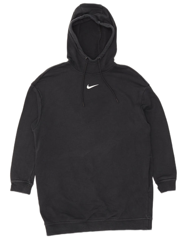 Nike Womens Graphic Oversized Hoodie Dress UK 6 XS Schwarze Baumwolle
