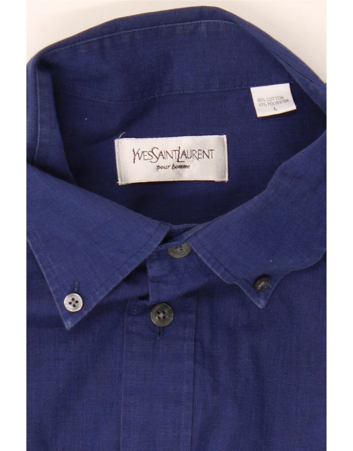 Yves Saint Laurent Herrenhemd Große Marineblaue Baumwolle