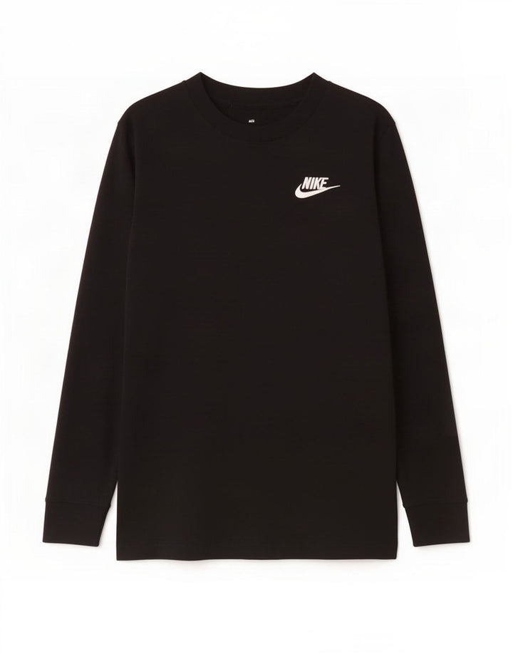 Nike Jungen-Top, langärmelig, 8–9 Jahre, Größe S, schwarze Baumwolle