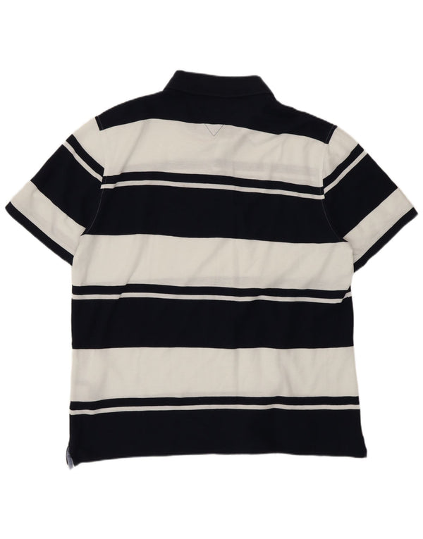Tommy Hilfiger Herren Poloshirt XL Marineblau gestreift aus Baumwolle