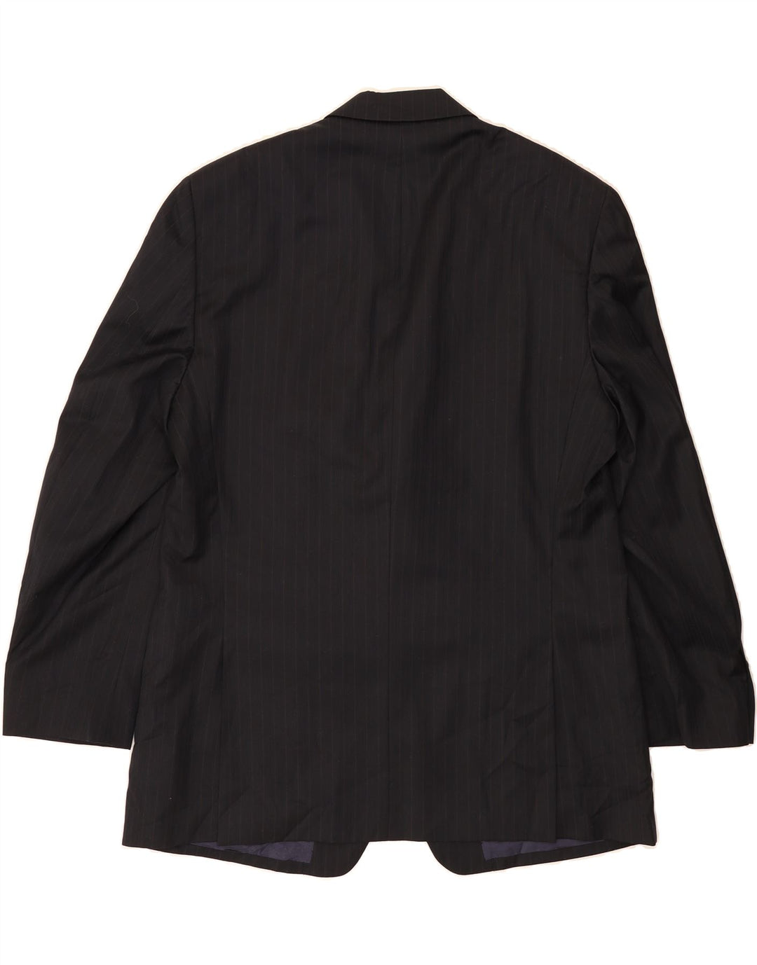 CALVIN KLEIN Mens 3 Button Blazer Jacket UK 44 2XL Navy Blue Pinstripe Vintage Calvin Klein and Second-Hand Calvin Klein from Messina Hembry 