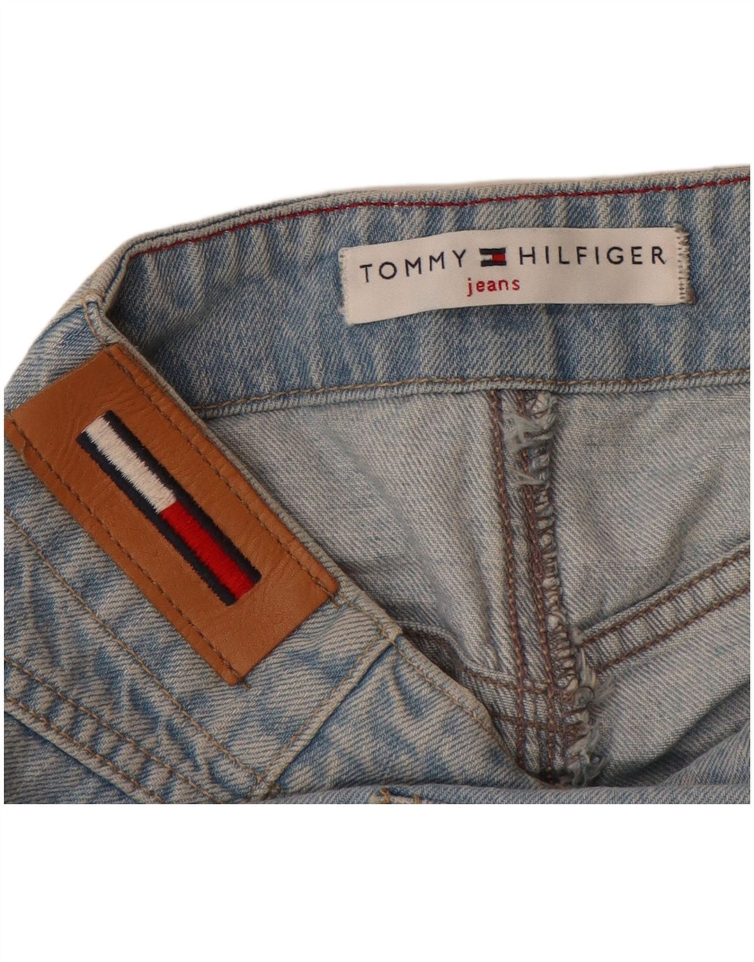 TOMMY HILFIGER Damen Jeansrock mit hoher Taille US 10 Large W30 Blaue Baumwolle