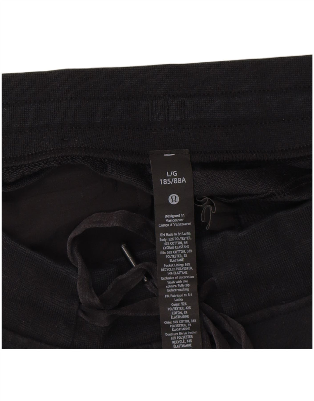 Lululemon Damen-Trainingshose, Jogginghose, Größe 40, Größe L, Schwarz, Baumwolle