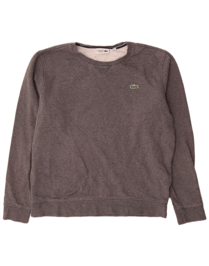 Lacoste Herren-Sweatshirt-Pullover, Größe 5, große graue Baumwolle