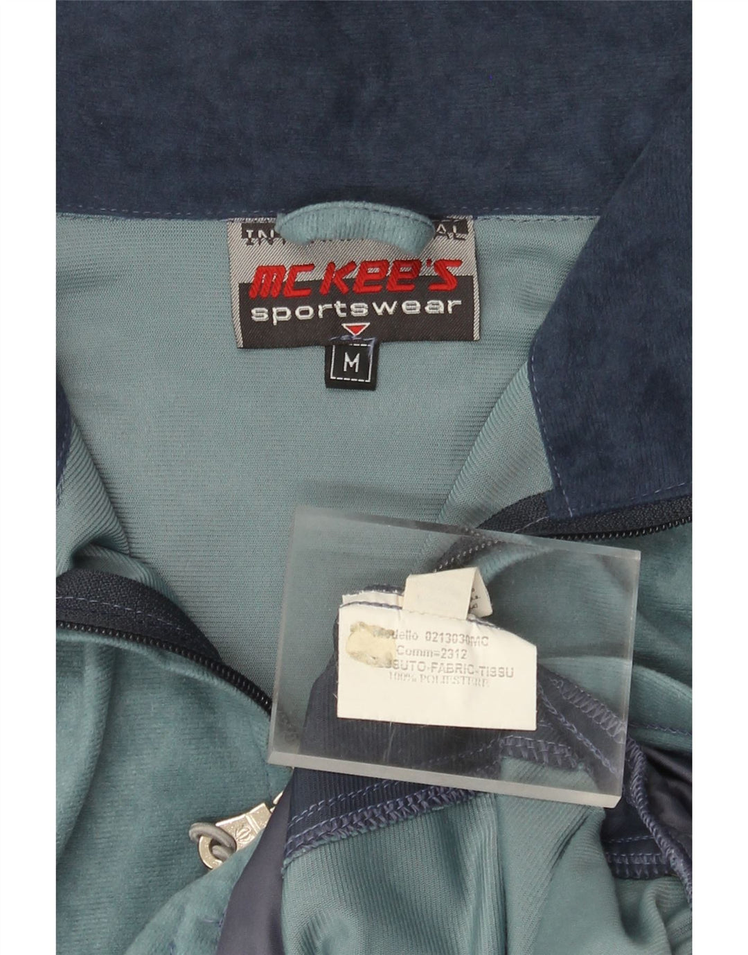 Mc Kees Herren-Trainingsanzugoberteil, mittelblaues Farbblock-Polyester