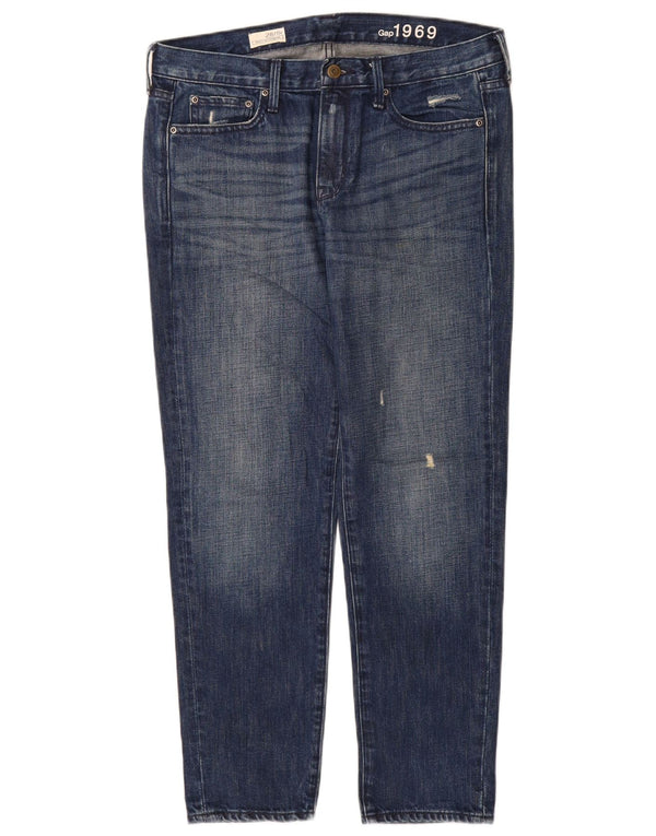 Gap Damen Boyfriend Slim Jeans US 6 Medium W28 L28 Blaue Baumwolle