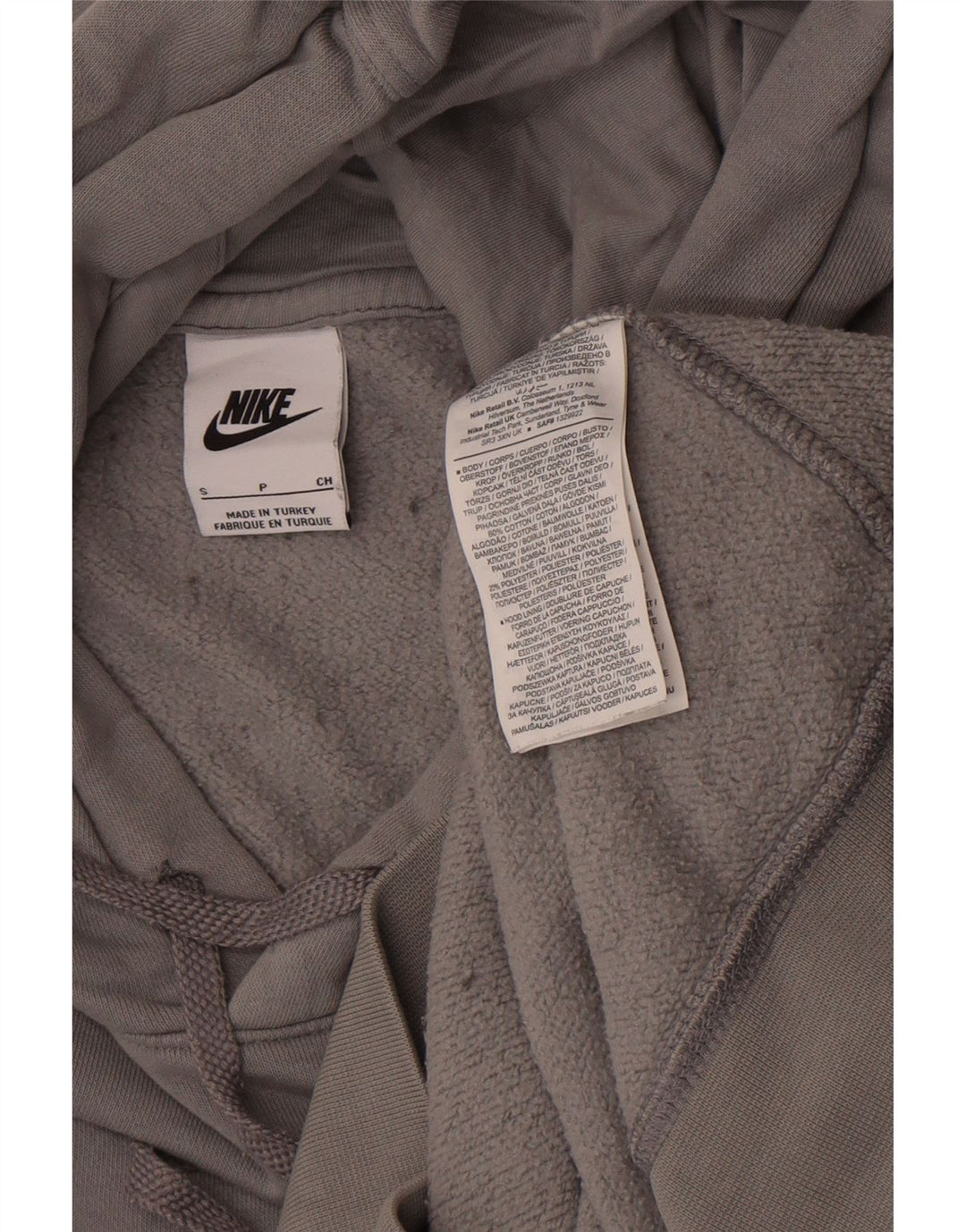 Nike Herren-Kapuzenpullover mit Grafik, Größe S, graue Baumwolle