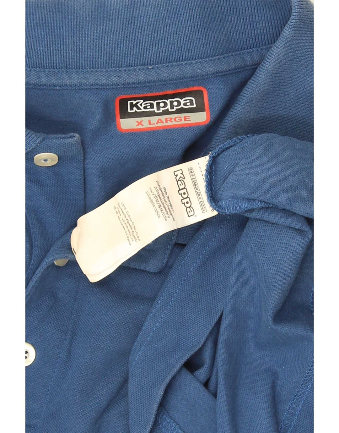 Kappa Herren Poloshirt XL Blau Baumwolle