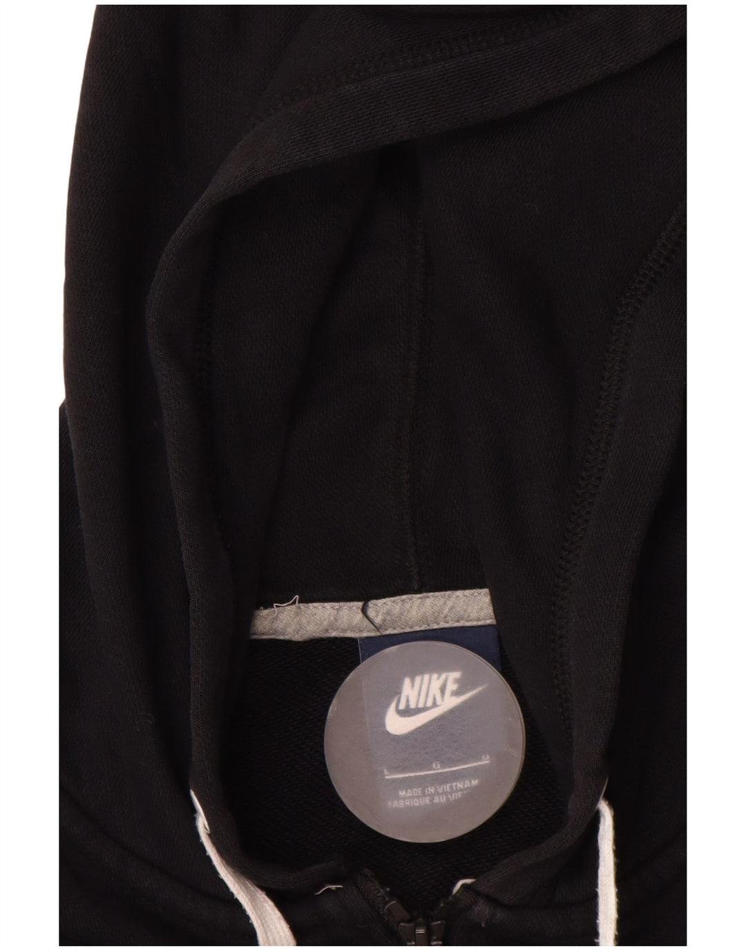 NIKE Damen-Kapuzenpullover mit Reißverschluss, UK 16, Größe L, Schwarz, Baumwolle