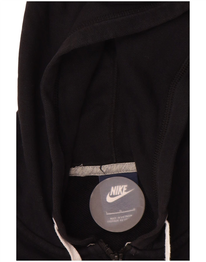 NIKE Damen-Kapuzenpullover mit Reißverschluss, UK 16, Größe L, Schwarz, Baumwolle