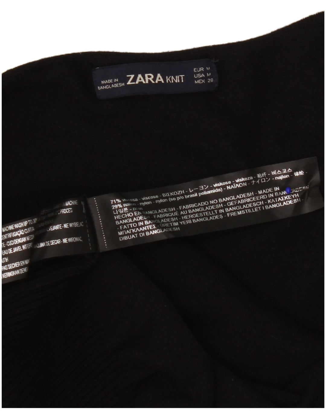 Offener Cardigan für Damen von Zara, Gr. 14, mittlere schwarze Viskose