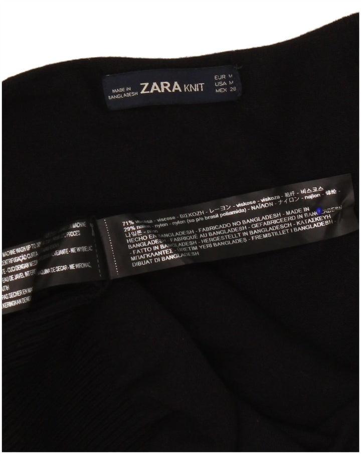 Offener Cardigan für Damen von Zara, Gr. 14, mittlere schwarze Viskose