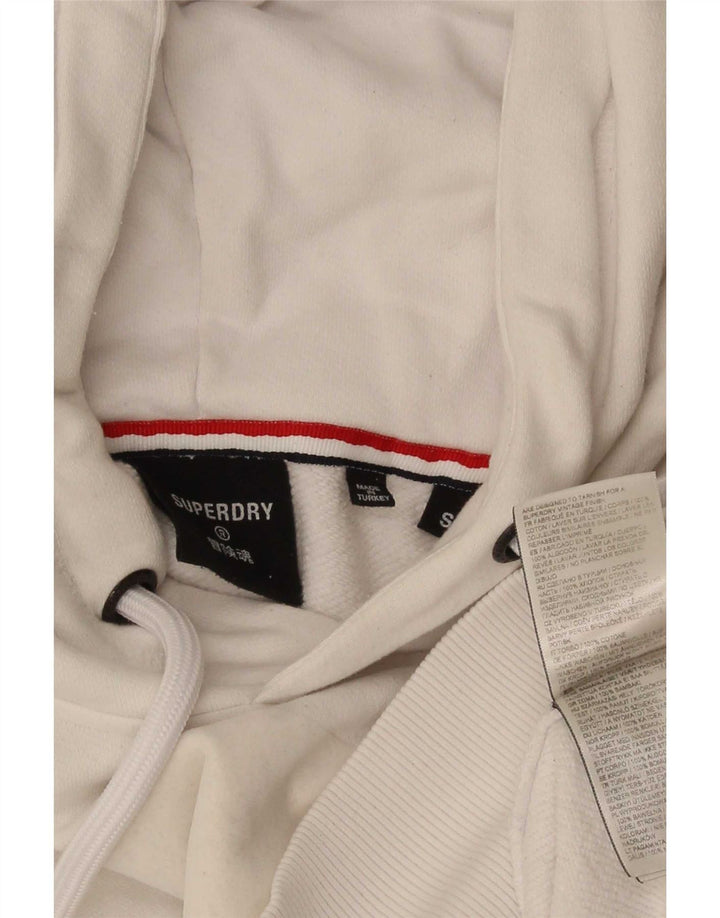 Superdry Herren-Kapuzenpullover mit Grafik, Größe S, weiße Baumwolle
