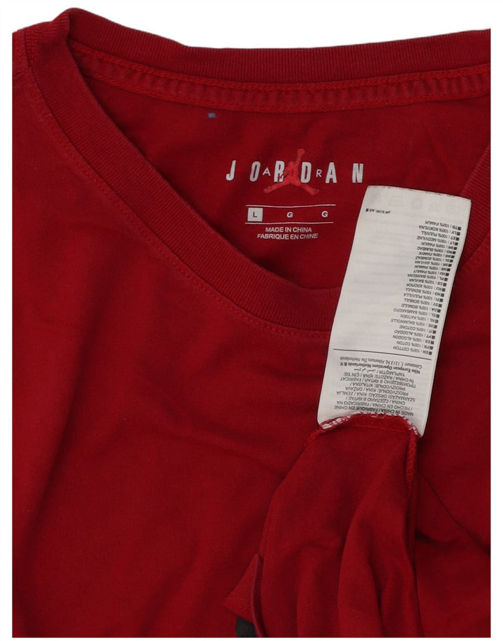 Jordan Herren-T-Shirt mit Grafik, Größe L, aus roter Baumwolle