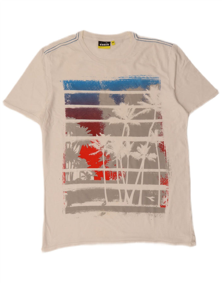 Diadora Herren-T-Shirt mit Grafik, mittelweiße Baumwolle